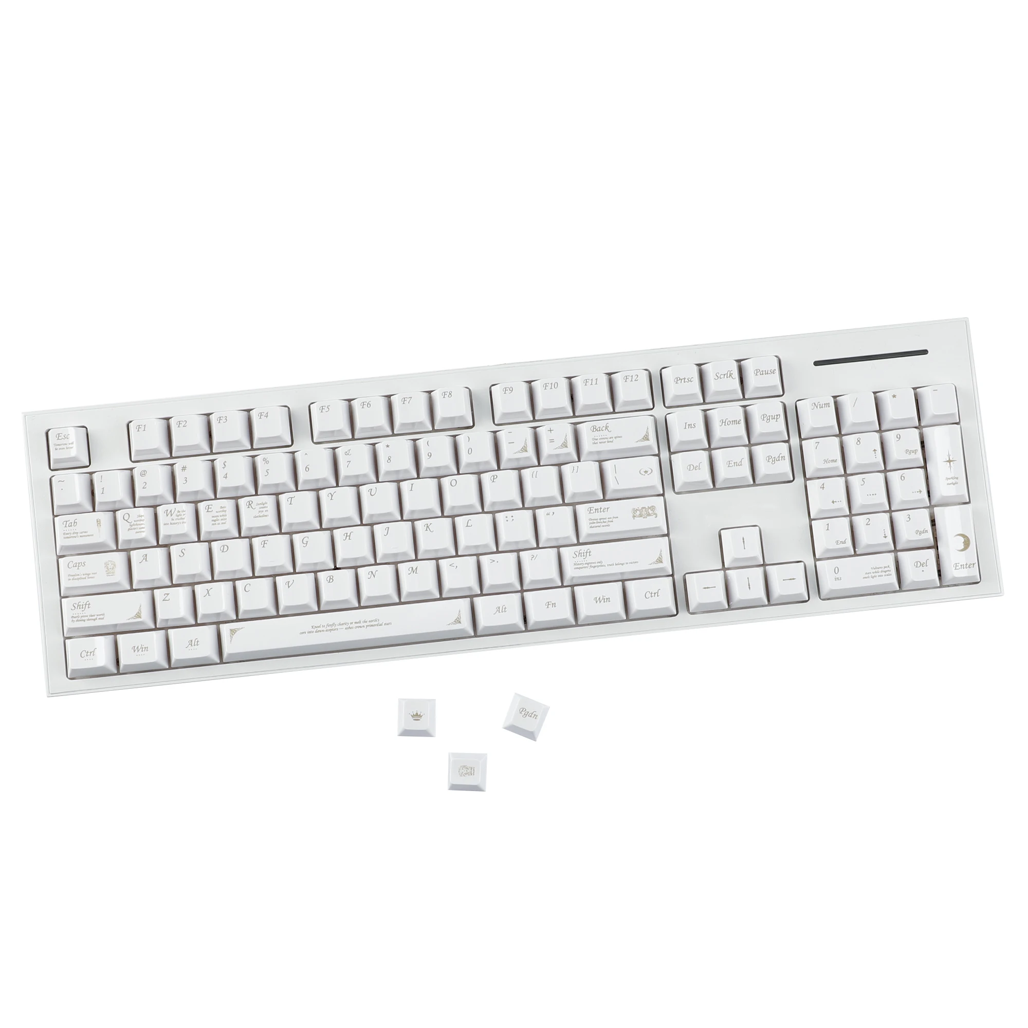 YMDK أبيض أسود سيراميك يشعر 115 مفتاح الكرز الشخصي PC رذاذ الطلاء أغطية المفاتيح للوحة المفاتيح الميكانيكية 61/64/68/87/100/104/108 MX