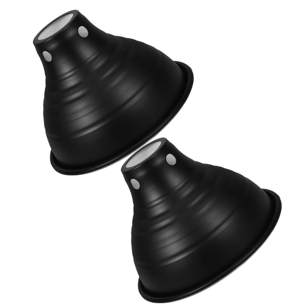 2Pcs Reptile Heat Lamp Cover 5.5 Inch Black Reptile Lampshade Prevents Heat Loss Enhances Temperature Uniformity Stylish Design