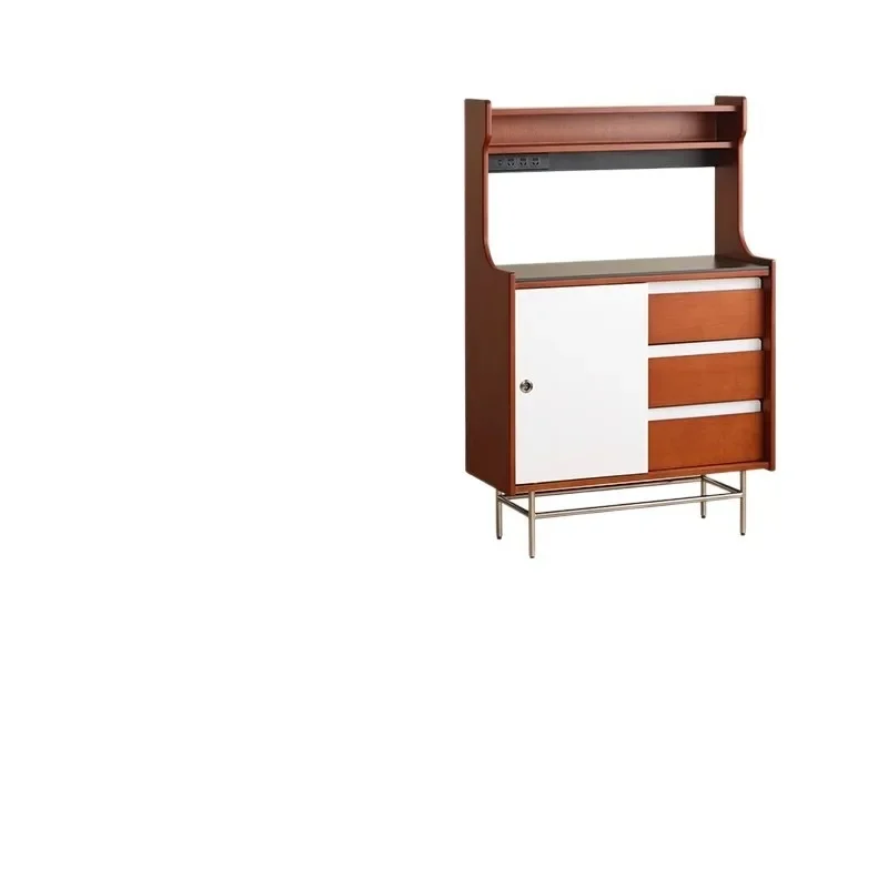 

Solid wood color matching dining side cabinet integrated locker against the wall