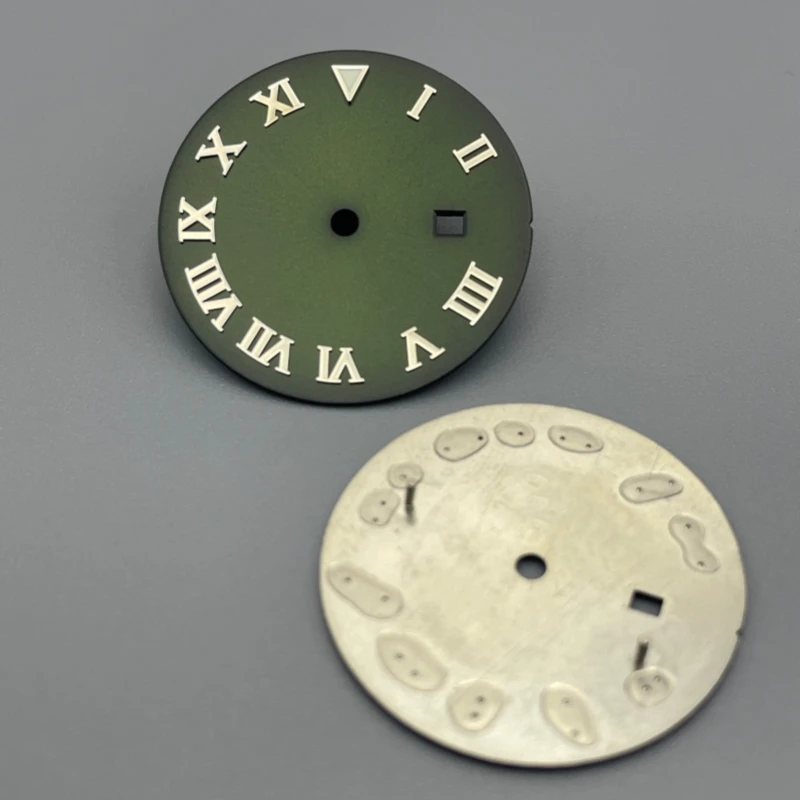 

New NH05 Ladies Watch Dial Dia 24.2mm Green Luminous Watch Dial with Hand Roman index For NH05 NH06 Movement Watch Accessories