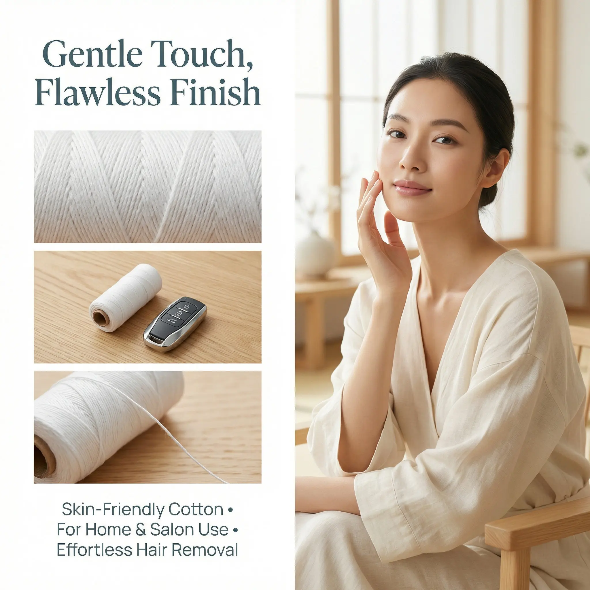 5 Rolls Cotton Thread Facial Hair Remover Threading Hair Removal Perfect for Eyebrow Threading Smooth Skin Eyebrow Thread