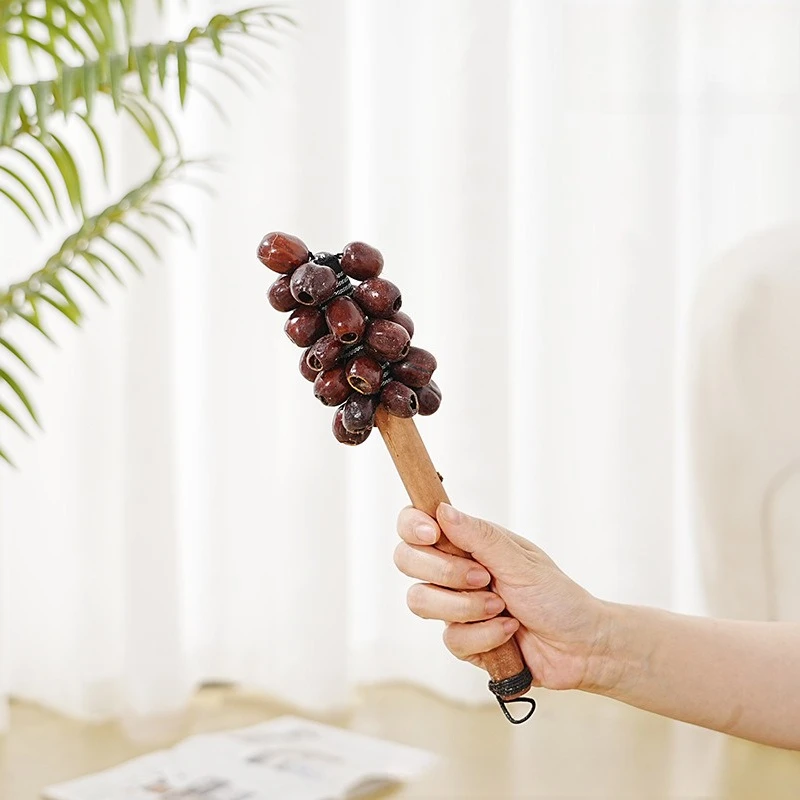 

Fruit Shell Bell, Wooden Handle, Hand Bell Instrument, Yoga Meditation, Healing Body and Mind, Onomatopoeic Instrument