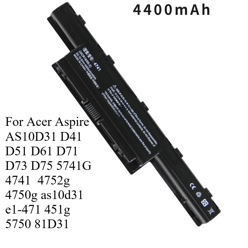 

laptop battery for Acer Aspire AS10D31 D41 D51 D61 D71 D73 D75 5741G 4741 4741 4752g4750g as10d31 e1-471 451g 5750 81D31