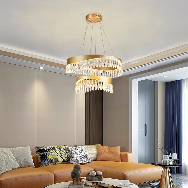 

Nordic Modern Luxury Artistic Crystal Chandeliers Villa Dimmable Home Decor Living Room Dining Room Bedroom led pendant light