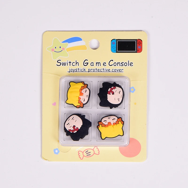 4pcs/set Switch OLED Cute Cartoon Thumb Grip Cap Joycon Controller Protective Cover For Nintendo Switch NS Lite Thumbstick Case