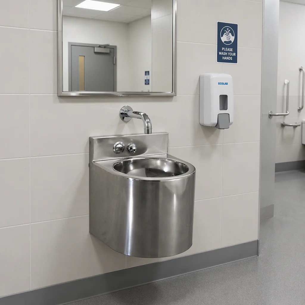 Factory-customized Wholesale Heavy-duty Modern Wall-mounted Stainless Steel 304 Eco-Friendly Hotel Use Washbasin Bathroom Sink