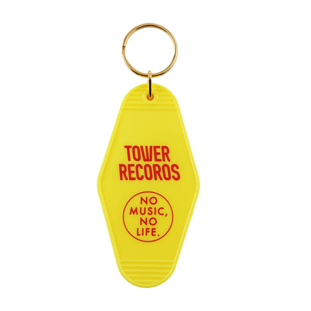 Tower Records No Music No Life Keychain Nostalgic Tribute Vintage