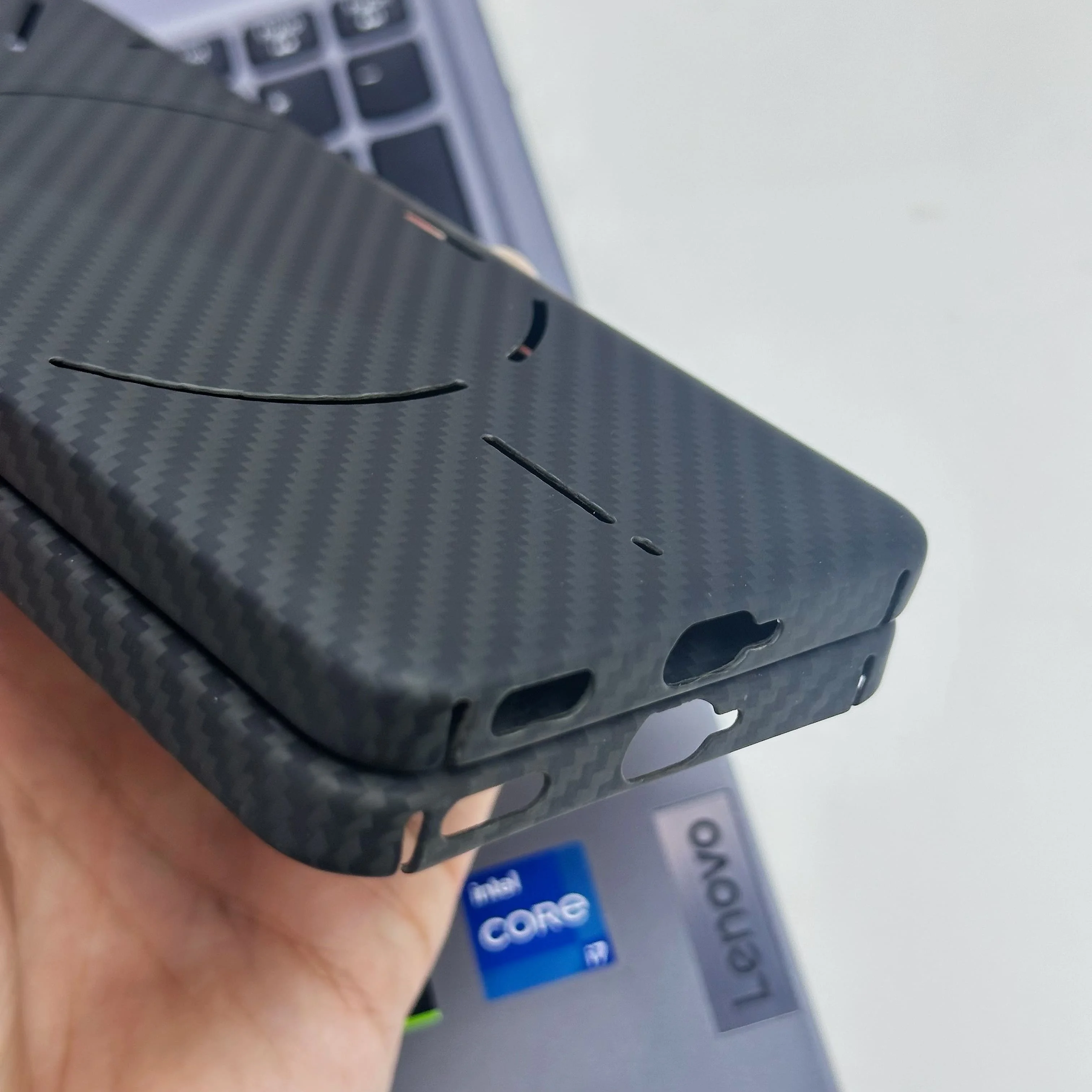 For Nothing Phone 2, 1500D Kevlar Aramid Fiber Case – Ultra-Thin Hard Shell, Non-Magnetic, Rugged Texture, Shockproof, Black