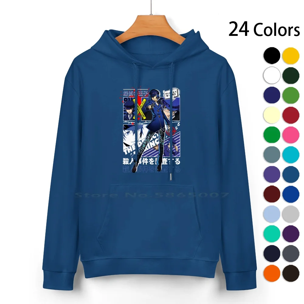 2000 Iq Killjoy Detective Pure Cotton Hoodie Sweater 24 Colors Persona 4 Naoto Shirogane 100% Cotton Hooded Sweatshirt For