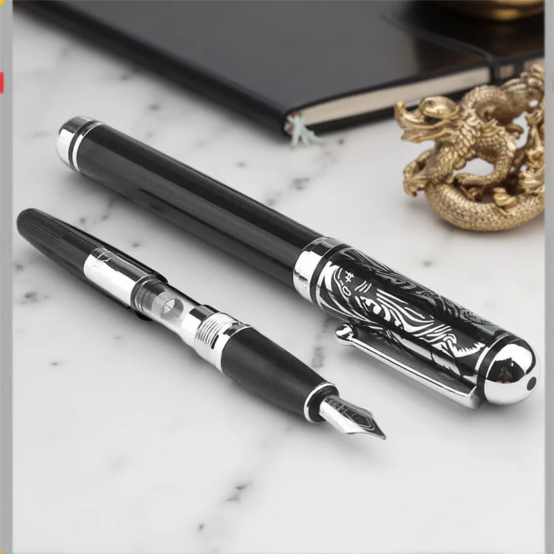 

Перьевая ручка Duke Black & Silver Zebra с пером M, 0,5 мм, для письма, GFP009