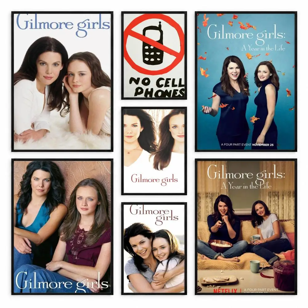 Gilmore Girls Tv Play American Family Comedy Poster Self-adhesive Waterproof Paper Sticker Coffee House Bar Room Wall Decor