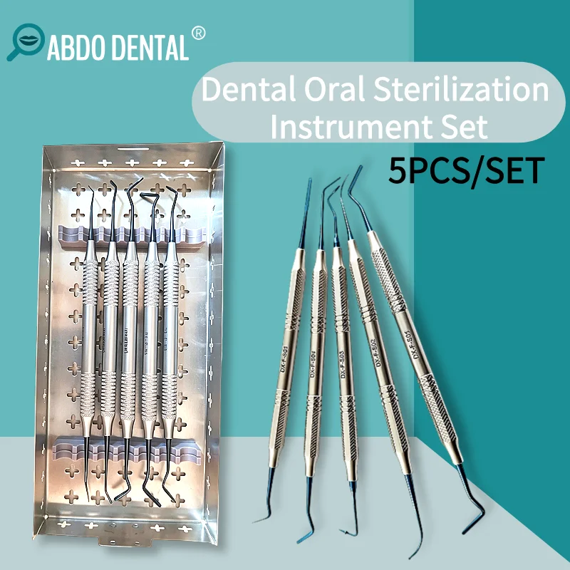 

5PCS Dental Aesthetic Restoration Instruments Kit Imported Dentsply Resin Filler Oral Disinfection Tool Set