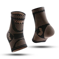 1Pcs Copper Ankle Brace,Infused Ankle Support Compression Sleeve for Men Women,for Foot Pain,Sprained Ankle,Recovery,sports