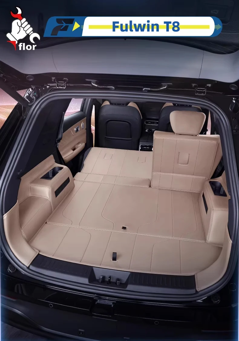 For Chery Fulwin T8 2025 Car Trunk Mat Custom Fit Trunk Liner Cargo Mat Trunk Protection Mat Chair-Back Protection Mat