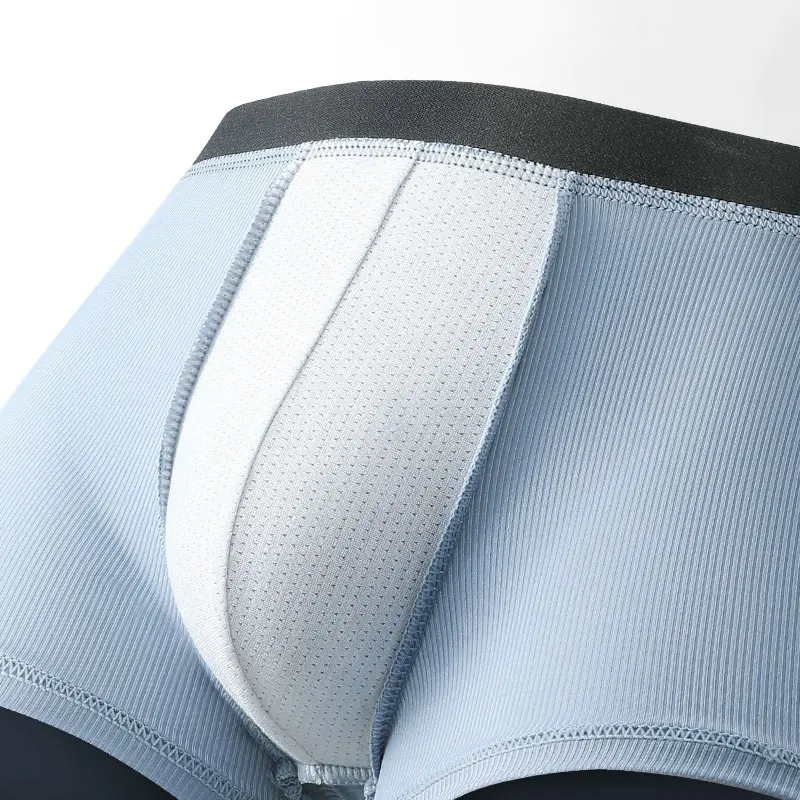

4PCSMen's underwear, men's ice silk, comfortable and breathable, sports quadrangle shorts, trendy and individual, summer thin, f