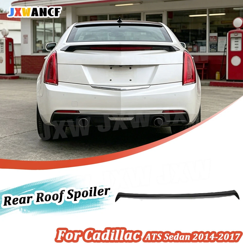 

JXWANCF Dry Carbon Fiber for Cadillac ATS Sedan 2014-2017 Rear Roof Spoiler Rear Spoiler Wings FRP Car Accessories Body Kits