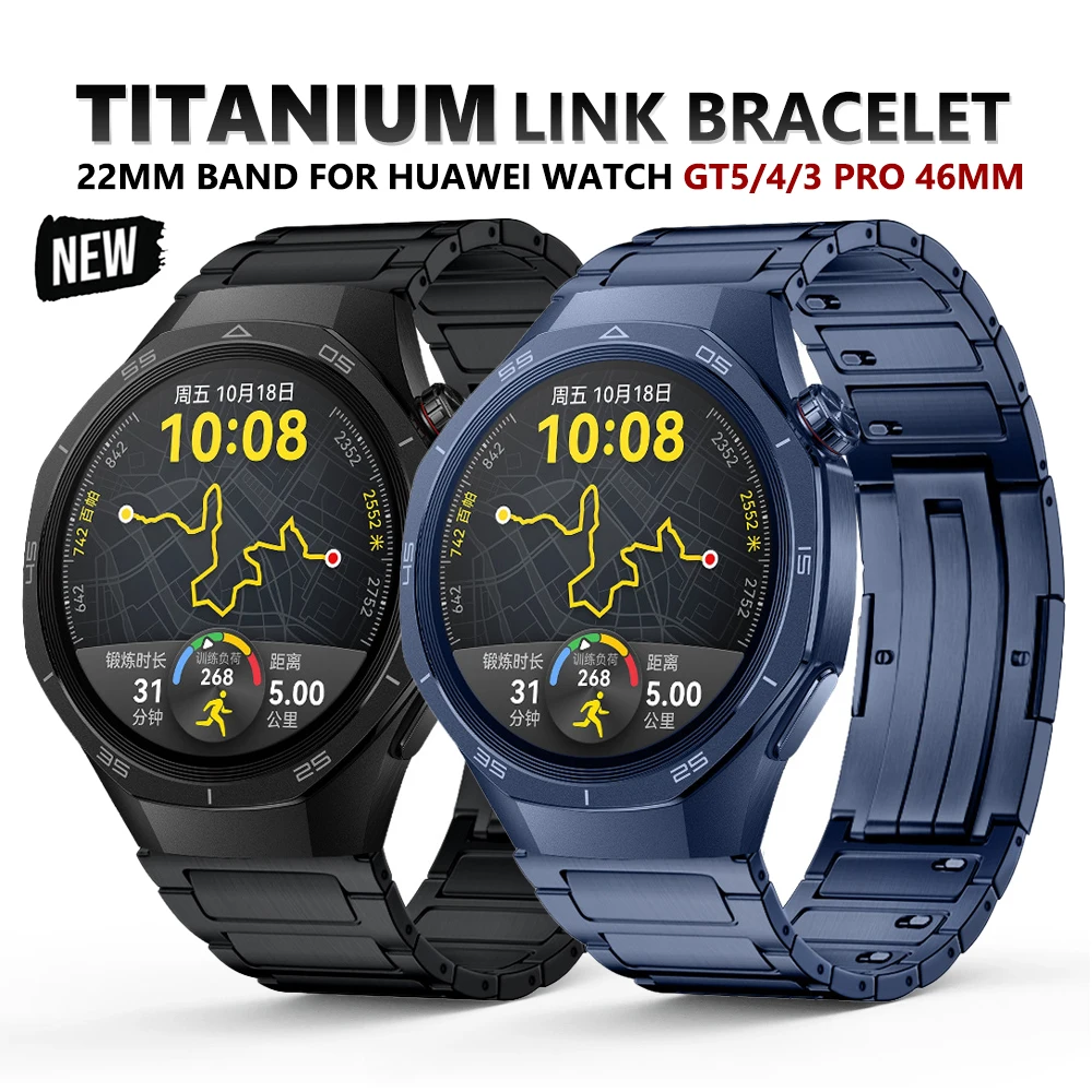 

Titanium Bracelet for Huawei GT5 Pro 4 3 46mm Ultimate Link Strap 22mm Band for Amazfit Balance GTR 47mm Correa Luxury Watchband