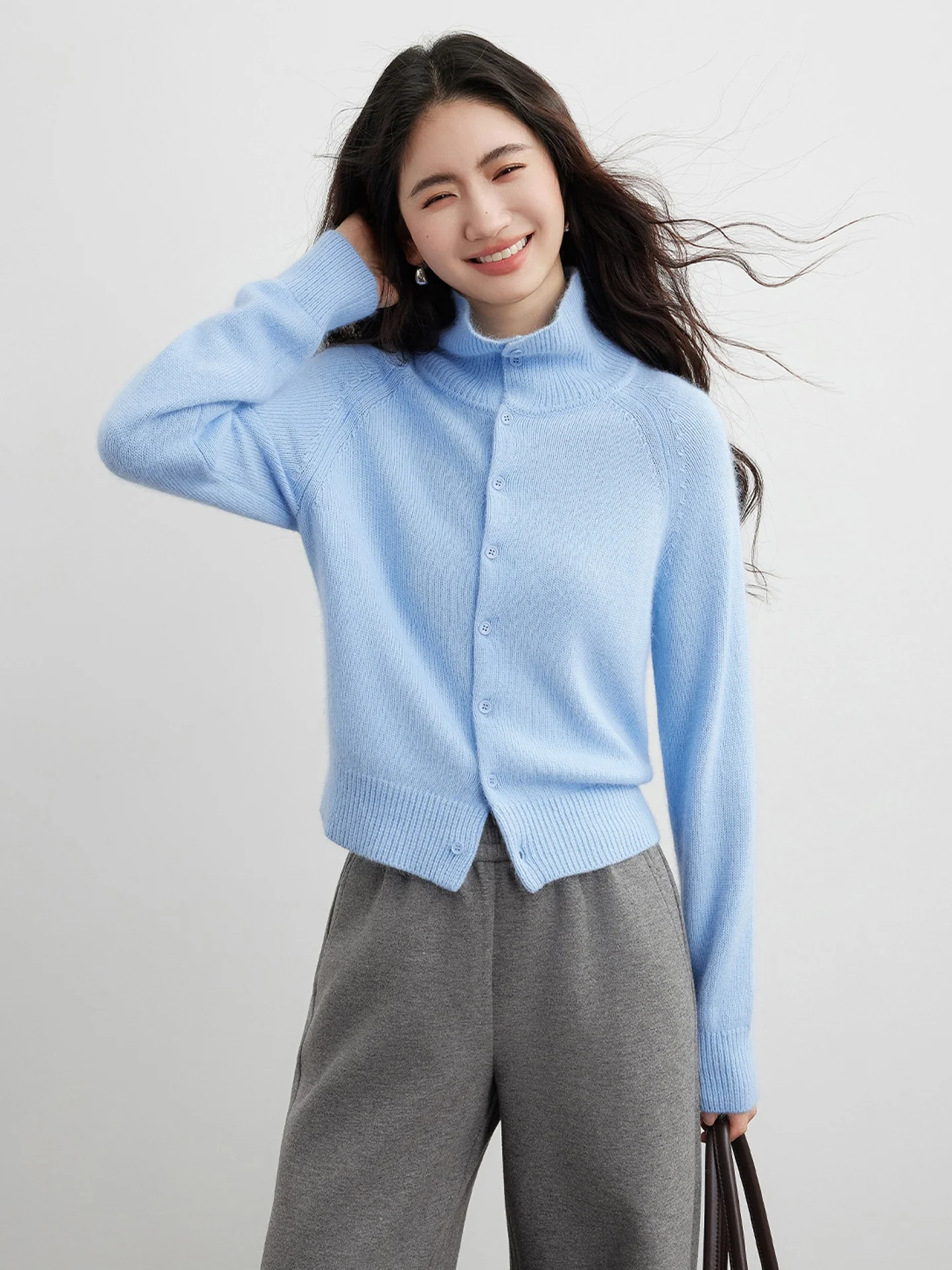 Sweter damski z dzianiny w stylu retro, przyjazny dla skóry, długi rękaw, kolorowy, modny, zimowy, uniwersalny, casualowy top.