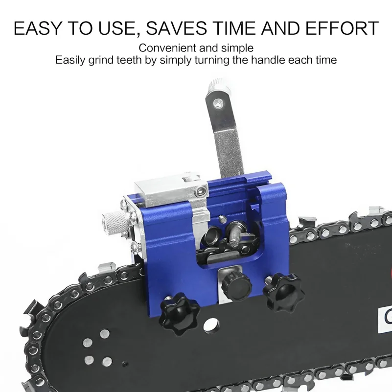 1set 5grinding heads Portable Manual Chainsaw Sharpener Hand Crank Grinder Easy to Use Durable Tool for Effective Sharpening