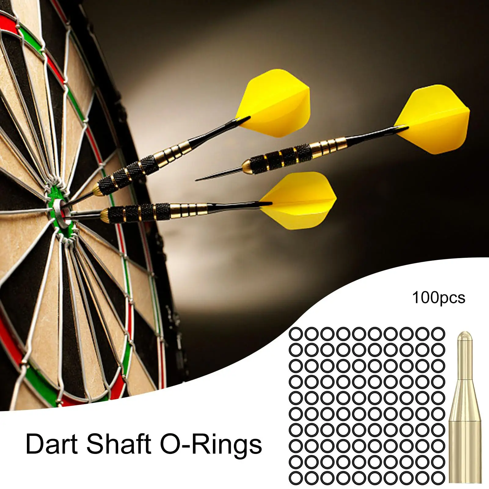 

100pcs Black Dart Rubber O Ring For Shaft Installer Tool Dart Tip Rubber O Ring Wear-Resistant Dart Rings with Installation Tool