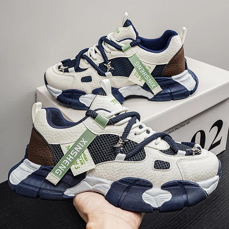 Chunky sneakers Men's breathable casual shoes four seasons new lightweight soft-sole comfort outdoor speed sports running shoes