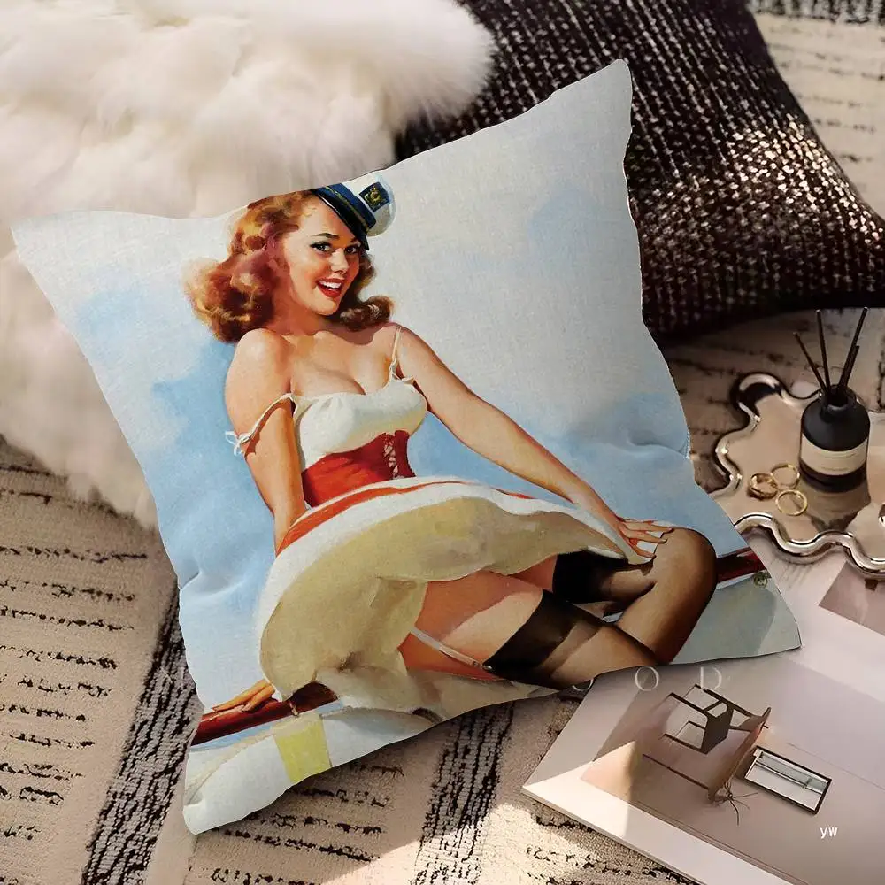 

Pin Up Girl Pillow Cover Design Cushion Cover Decor Holiday Decorati