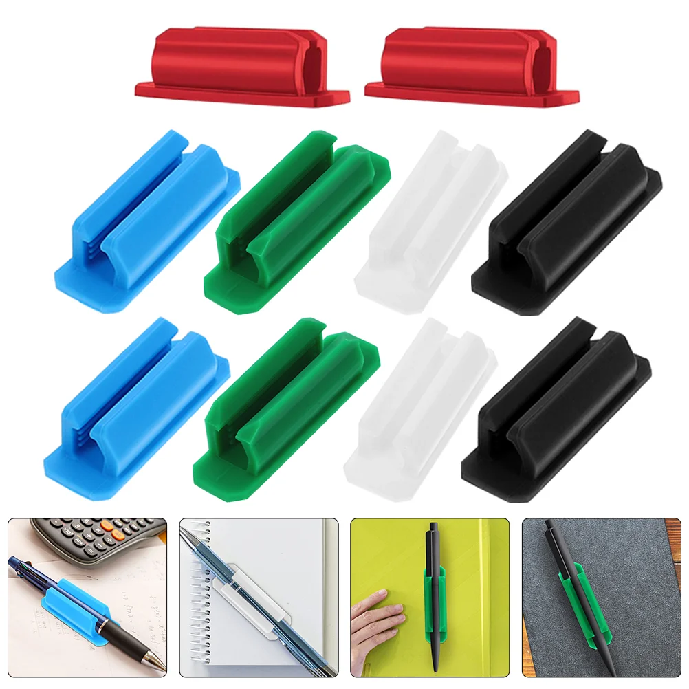 

10 Pcs Silicone Pen Holder Desk Buckles Clamp Pencil Ballpoint Clips Pens Mark Holders for Desktop