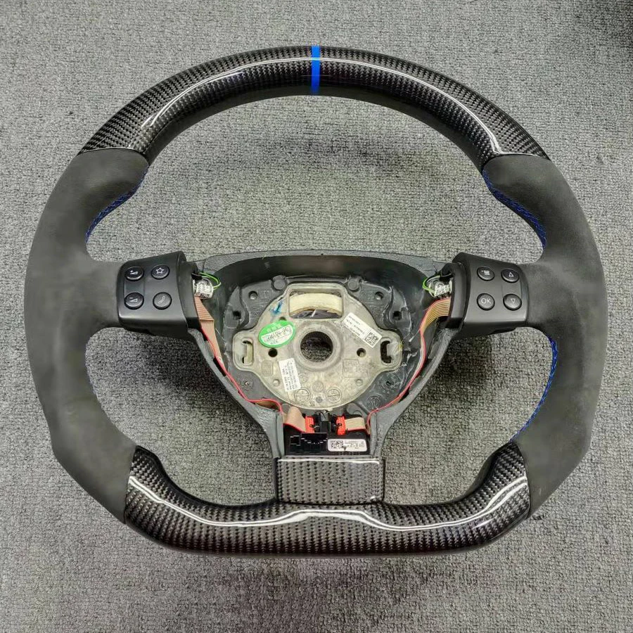 Replacement Real Carbon Fiber Steering Wheel with Leather for VW Volkswagen Golf 5 Mk5 GTI 2003-2009