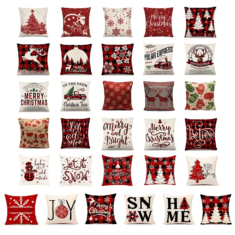 

Sofa Cushion Cover Home Hotel Decorative Flax Throw Pillow Case Square for Home Christmas Holiday Gift Without Core 45x45cm