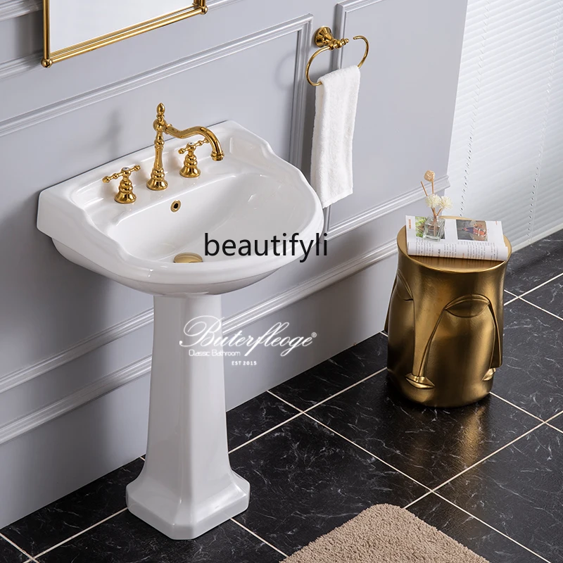 

Freestanding Basin Three-Hole Basin Retro Style Classical Arc Shape