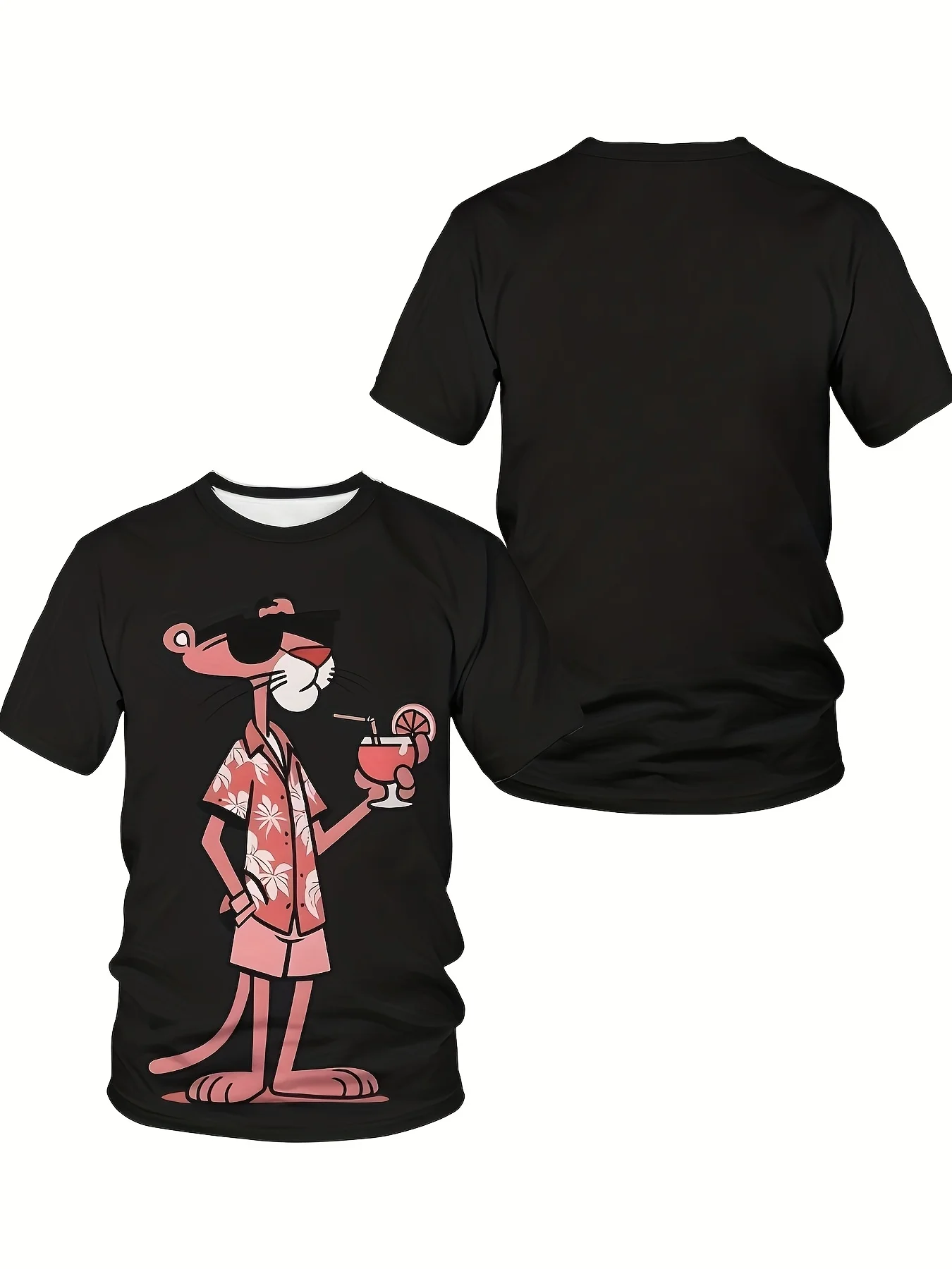 

3D Men's Casual Round Neck Cartoon Print T-shirt Regular Fit Suitable for Spring Summer and Autumn - Weekend Leisure Top