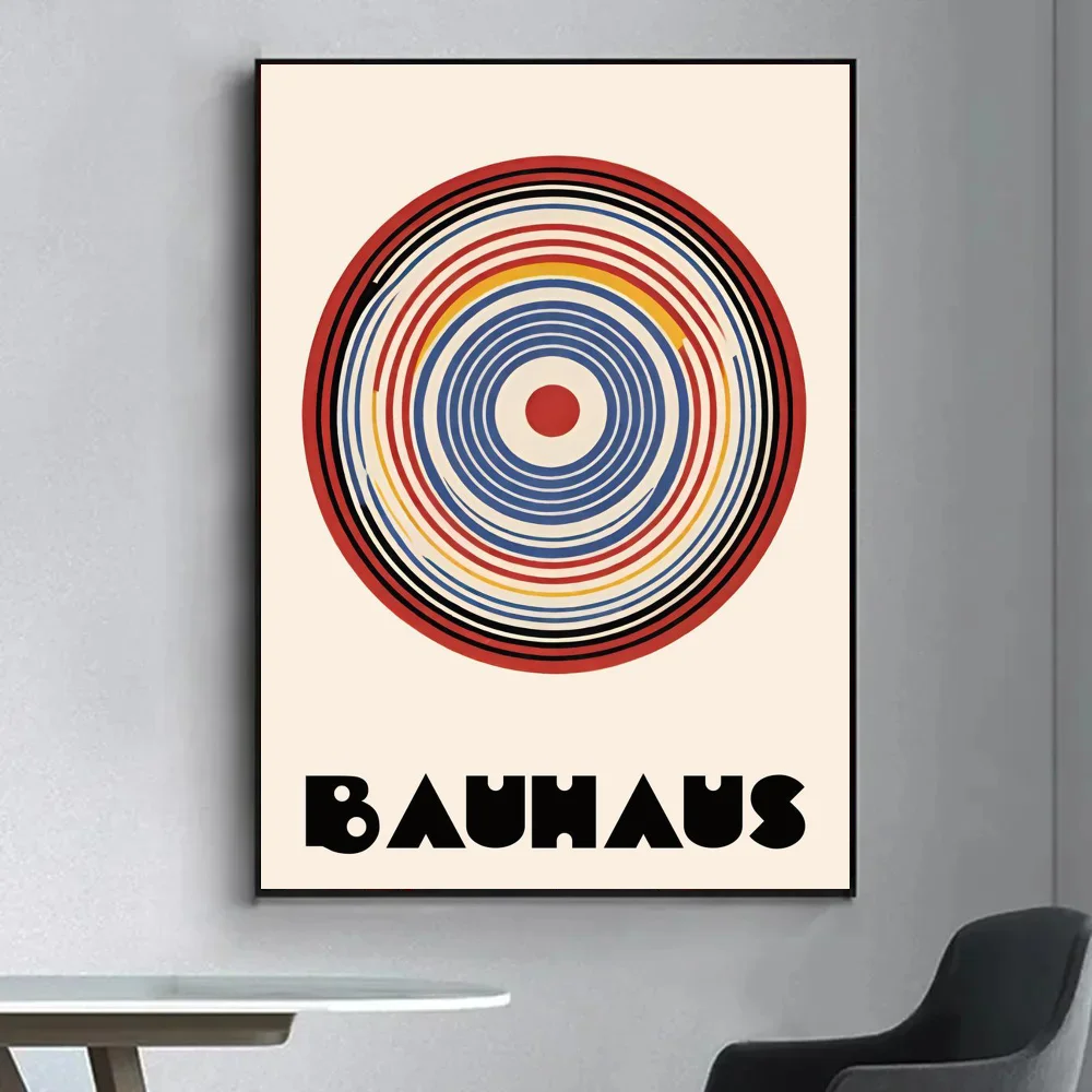 1pc Bauhaus Poster Self-adhesive Art Waterproof Paper Sticker Coffee House Bar Room Wall Decor