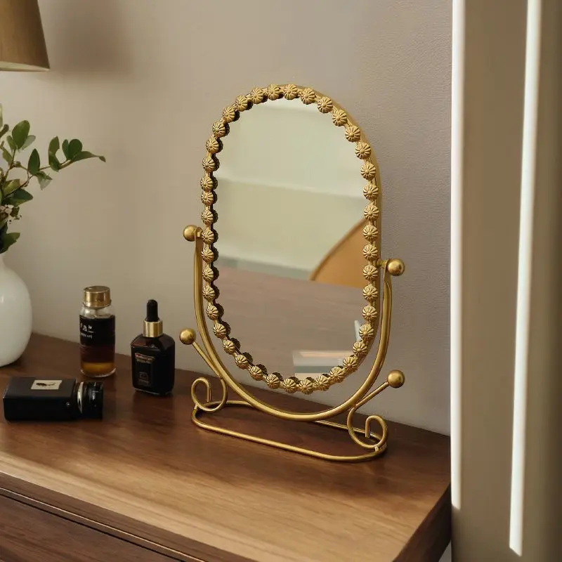 

Glass Dressing Mirror Aesthetic Funky Living Room Vanity Mirrors Standing Oval Wohnzimmer Deko Home Decoration Accessories