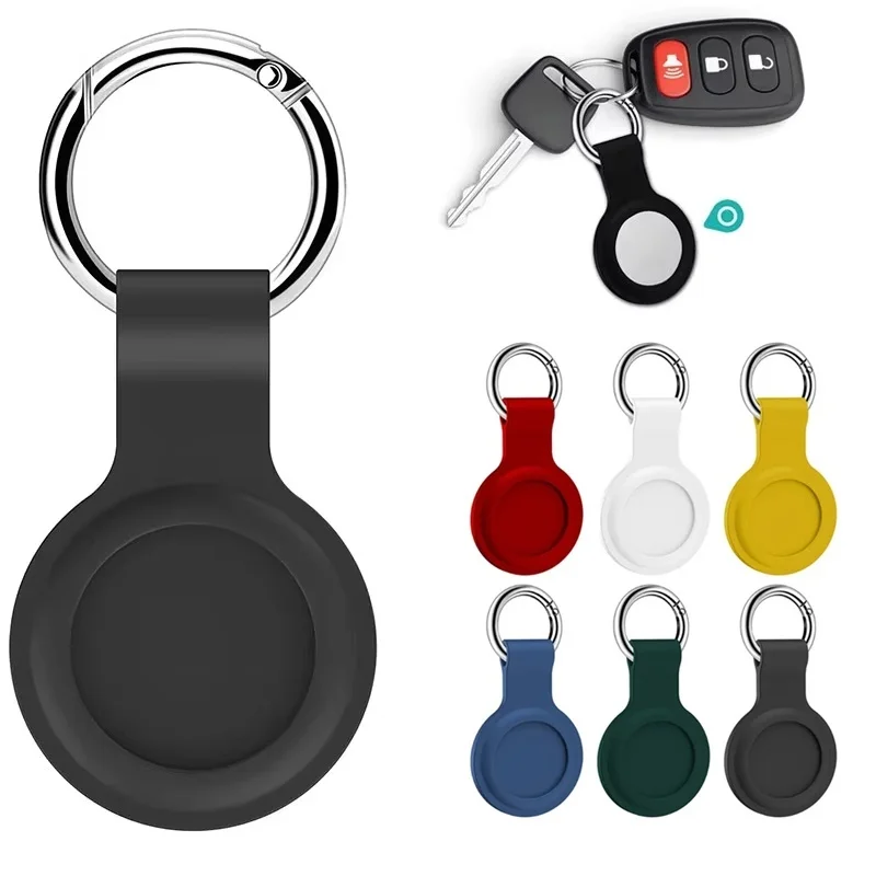 Cover For Apple Airtags Case Liquid Silicone Protective Shell Tracker Locator Accessory Anti-scratch Sleeve Keyring Air Tag Case