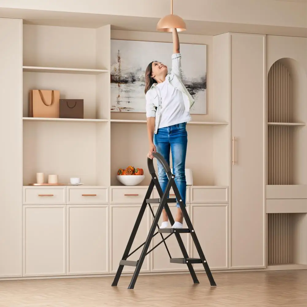 Step Ladder, 3 Step Ladder Folding Step Stool, Multi-Purpose Collapsible Ladder for Home or RV