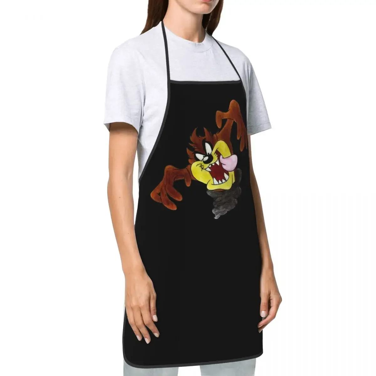 Funny Cartoon Tasmanian Devil Bib Aprons Women Men Unisex Kitchen Chef Taz Tablier Cuisine for Cooking Baking Gardening