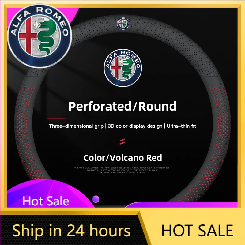 

Car Stickers For Alfa Romeo Car Styling Leather Steering Wheel Cover Auto Accessorie For Alfa Romeo 4C 159 166 Spider Giulia Giu