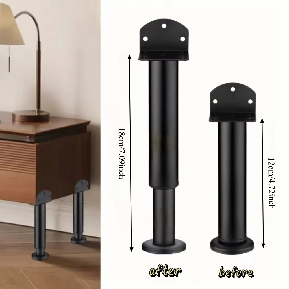 Adjustable height metal furniture support legs, suitable for bed frames, sofas, cabinets, and sofa tables, durable and sturdy image 2