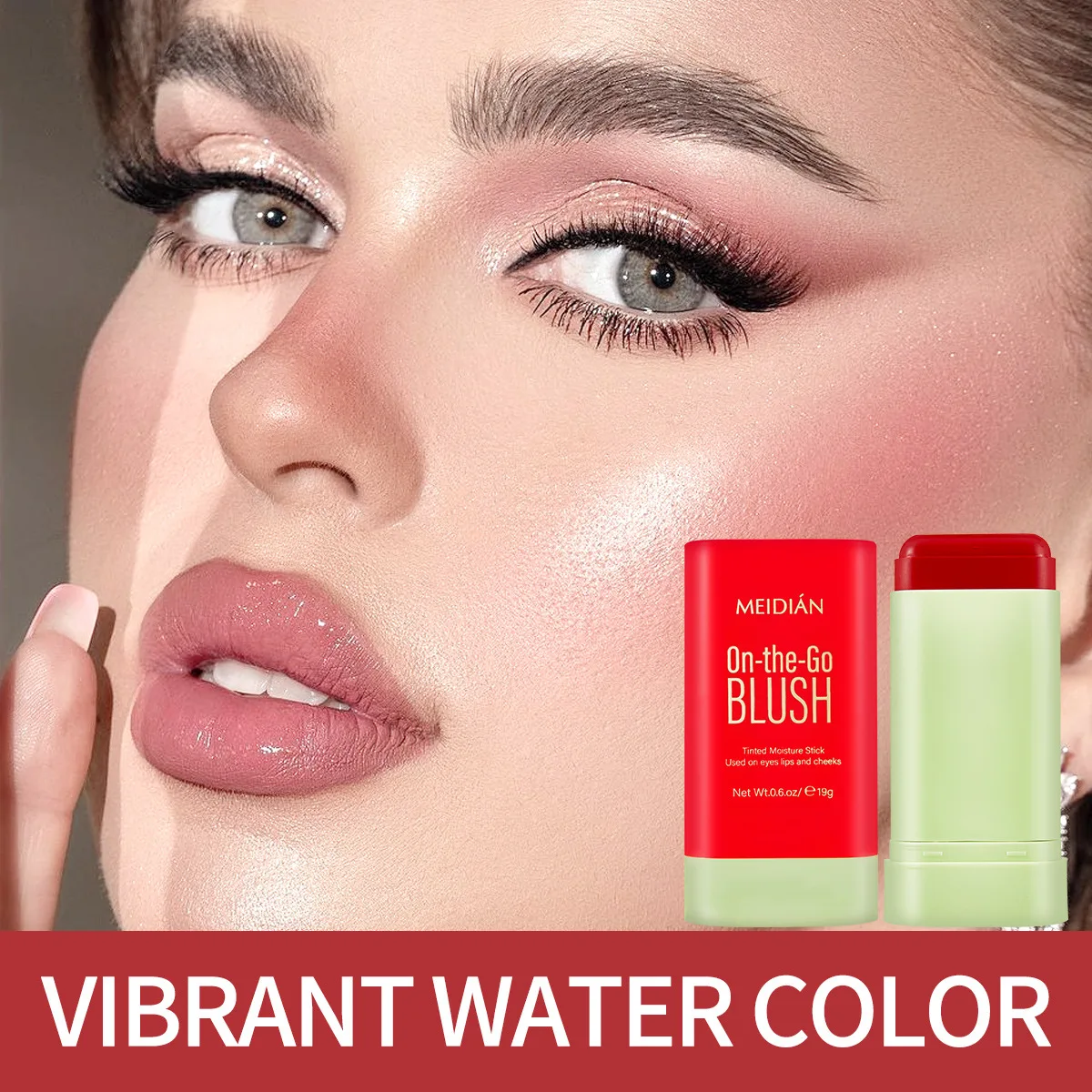 3-in-1 Cheek Lip Tinted Moistured Blush Stick Silky Brighten Blush Cream Blusher Cosmetics Tubes Matte Contour Makeup