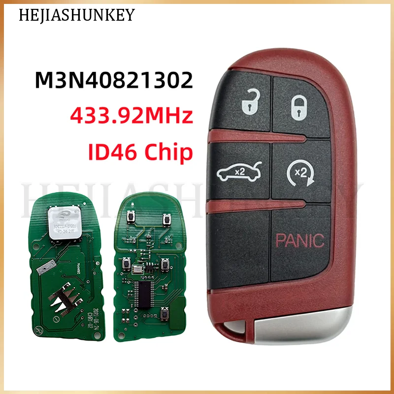 

M3N-40821302 433MHz ID46 Chip 5Buttons Smart Key Fob For Dodge Challenger Charger Jeep Grand Cherokee SRT Chrysler 300 2011-2019