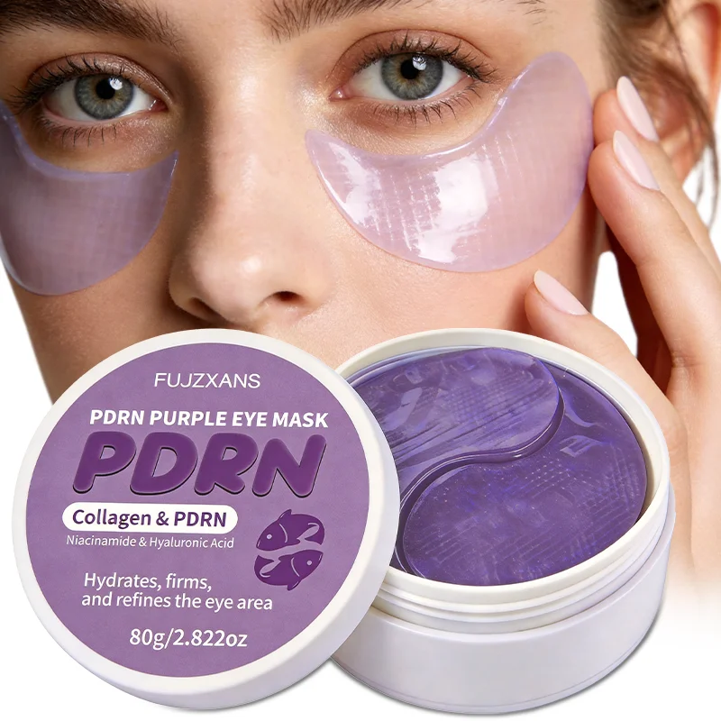 PDRN Eye Mask 60 Patches 30 Pairs, Niacinamide Collagen Under Eye Patches for Dark Circles Puffiness, Brightening Hydrating Skin