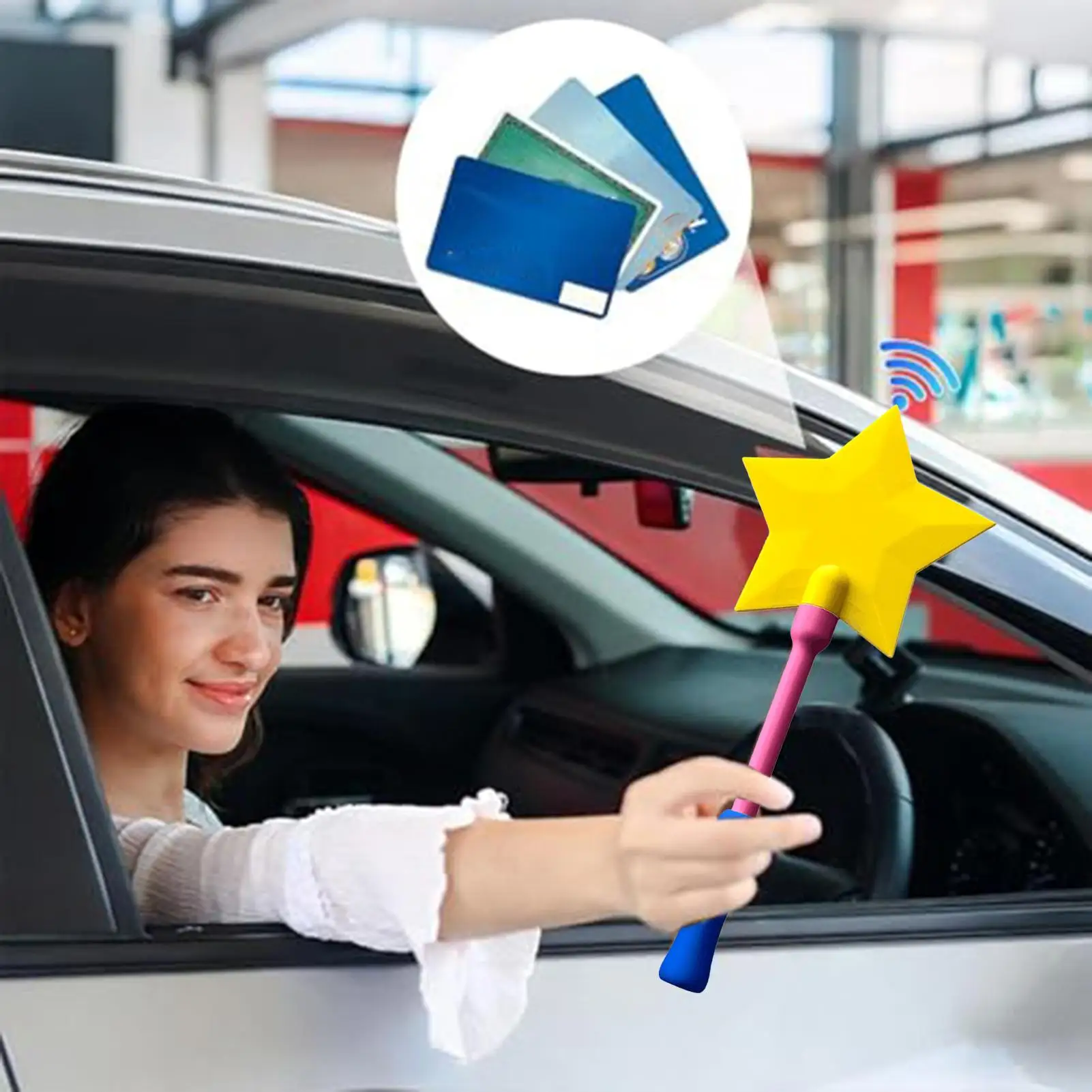 Card Pay Wand Contactless Star Toys Payment Card Holder Pay Wand for Daily Supermarkets Cafe Retail Counter Shopping Travel