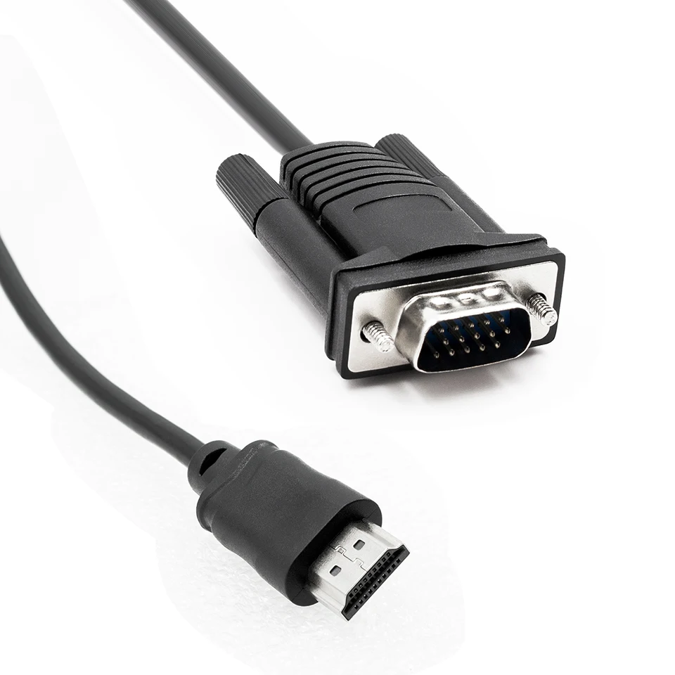 

HDMI to VGA Cable Converter Adapter Male to Male 15 Pin HDMI VGA Connector Cord Transmitter Monitor D-SUB one-Way Transmission