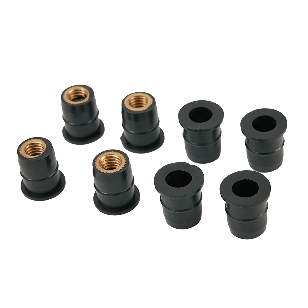 M6 Rubber Nut Nuts Portable Reliable 10PCS KIT Fixing 6mm Rubber Brass Damper Panel M6 Replacement Accessories