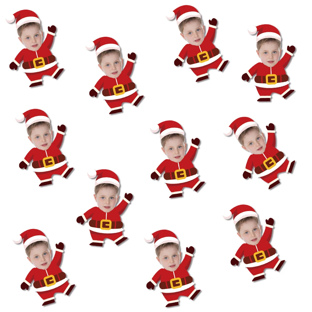 Customized Christmas Cute Santa Claus Cupcake Decoration Plugin, Party Baking Dessert Decoration Accessories