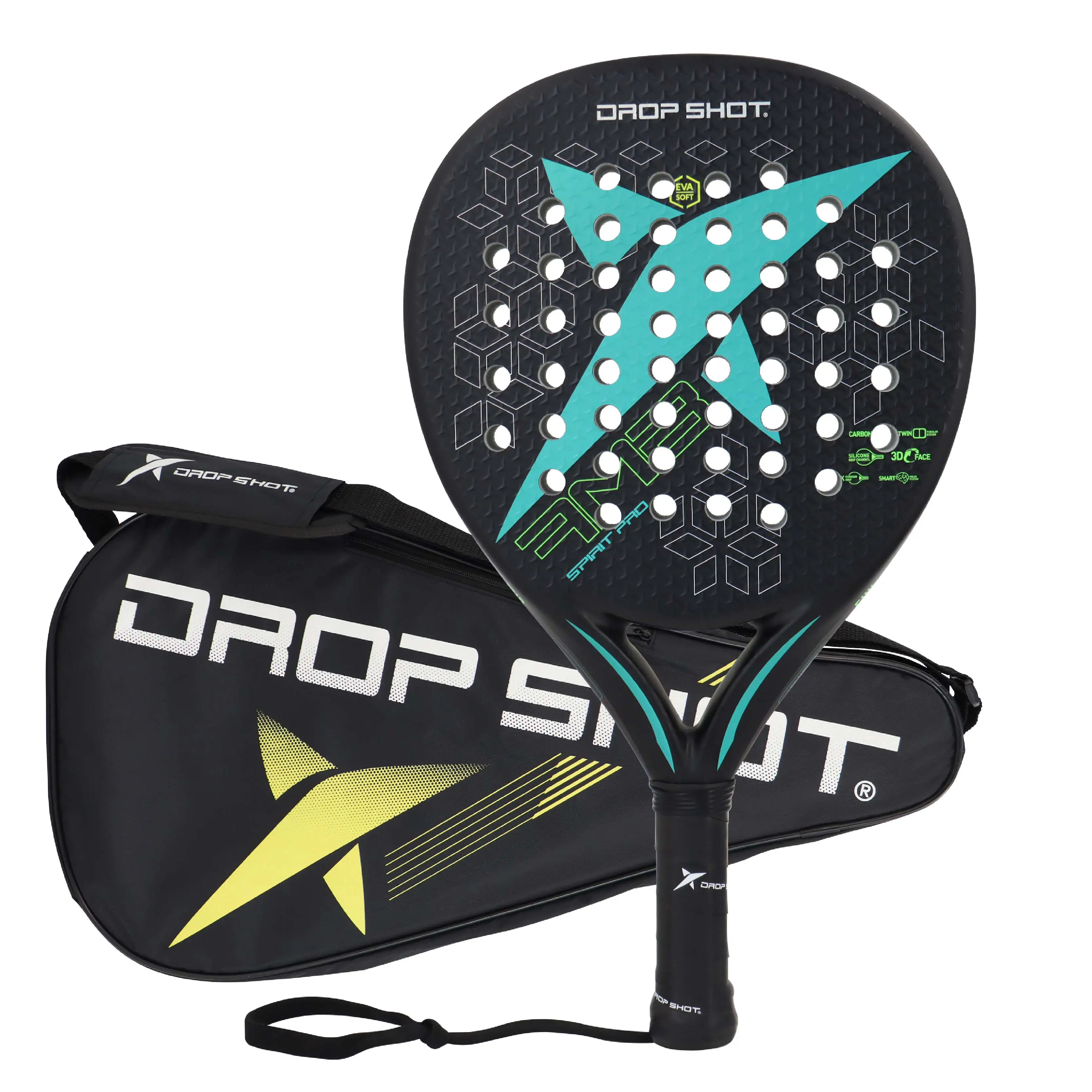 

Padel Racket 38mm EVA Soft 3D Face Full 3K Carbon Spin & Control Professional Pop Tennis Padel Paddle with Cover