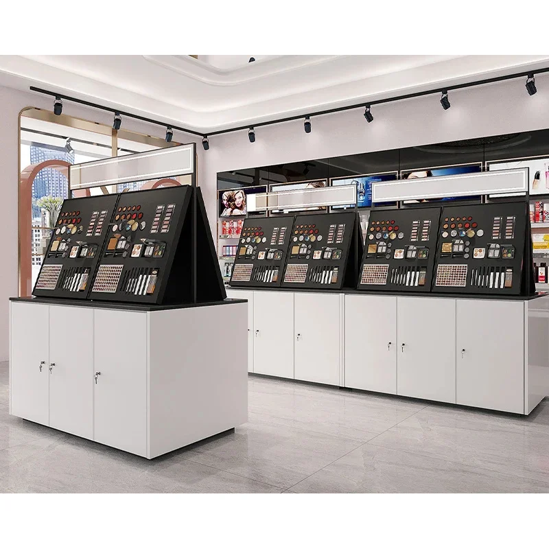 custom.High Quality Customizable Display Stand Cosmetics Retail Modern Style High-End Cosmetic Shelf Skin Care Dis