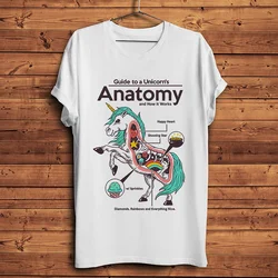 women and men Graphic T shirt Homme Creative Unisex Casual Tee Streetwear Tee Summer tshirt Anatomy of A Unicorn  T Shirt