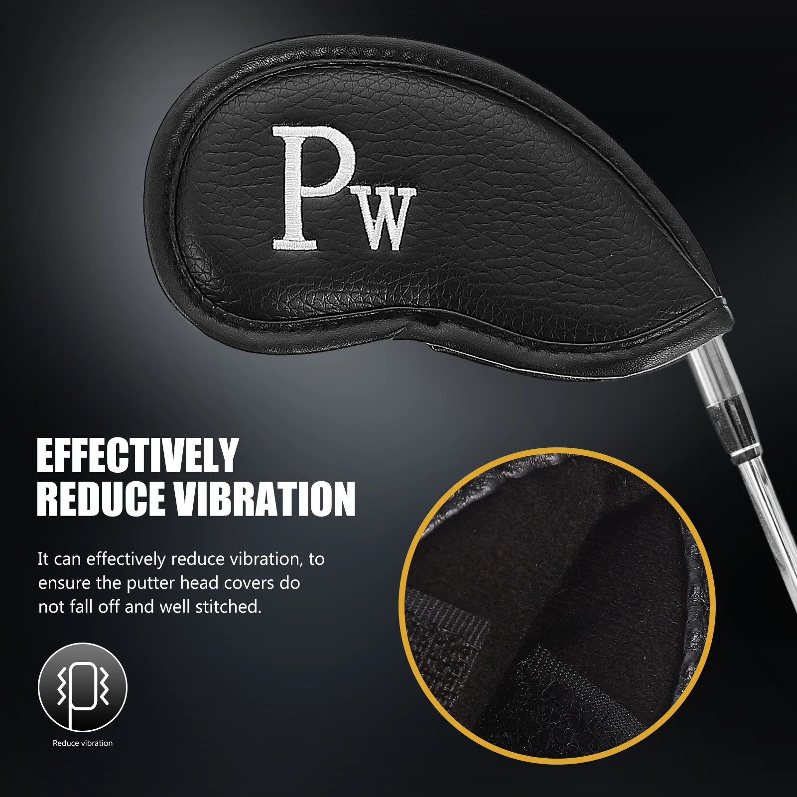 12 قطعة أغطية رأس مضرب الغولف بولي Litchi الملمس حماية متينة لعظة مطرقة شكل قضيب كم ملحقات الغولف #6