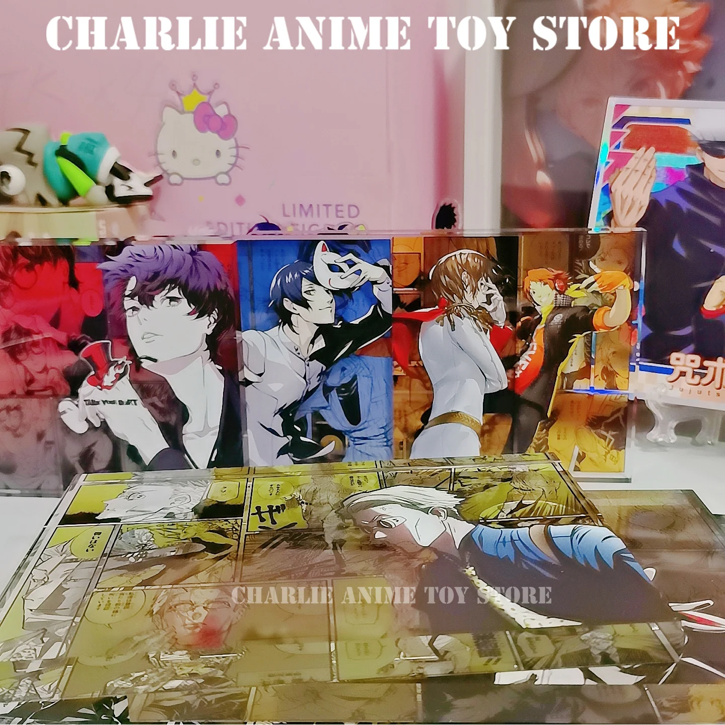 Classic Japanese Anime Figure Transparency Acrylic Stand Brick Cartoon Amamiya Ren Akechi Goro Yusuke Kitagawa Fan Collection - view 3